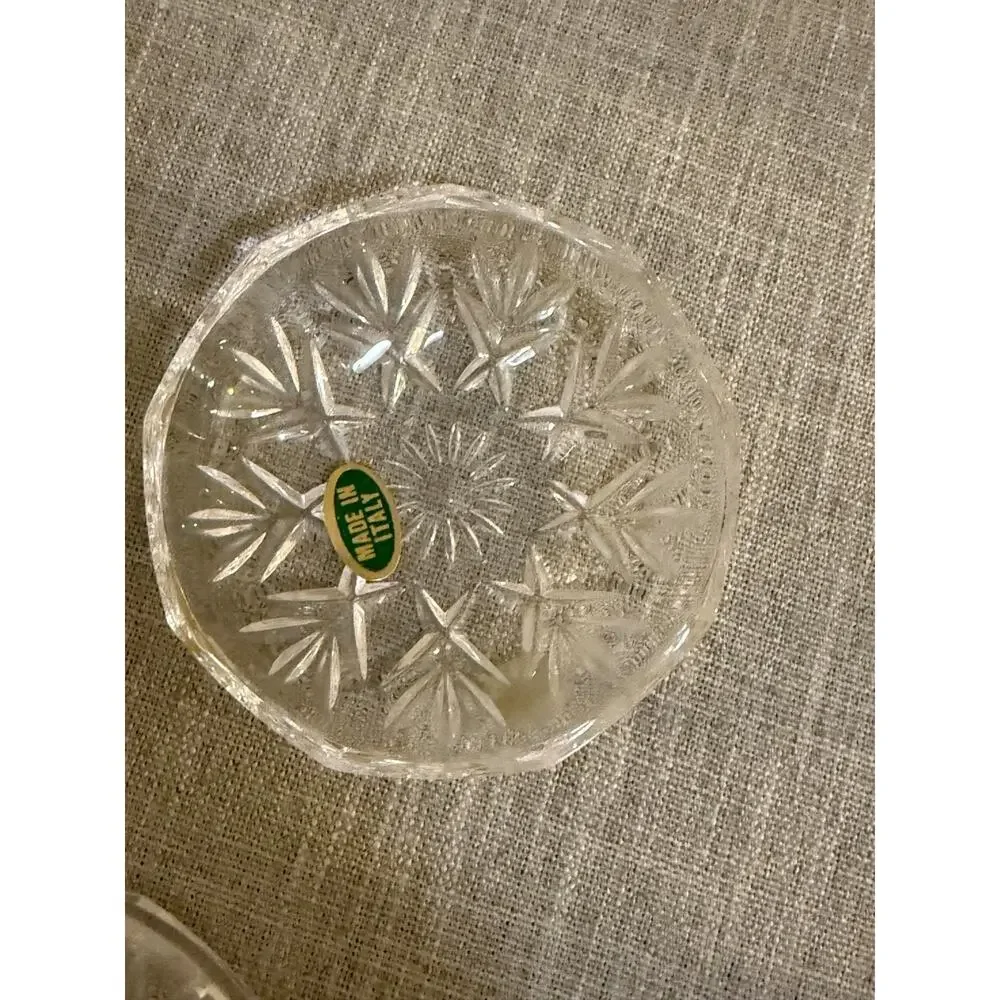 💎 RCR Italy Lead Crystal Covered Dish Candy Trinket Bowl Gold Floral Lid 4